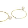 Small cotton pearl hoop earrings by Anq 